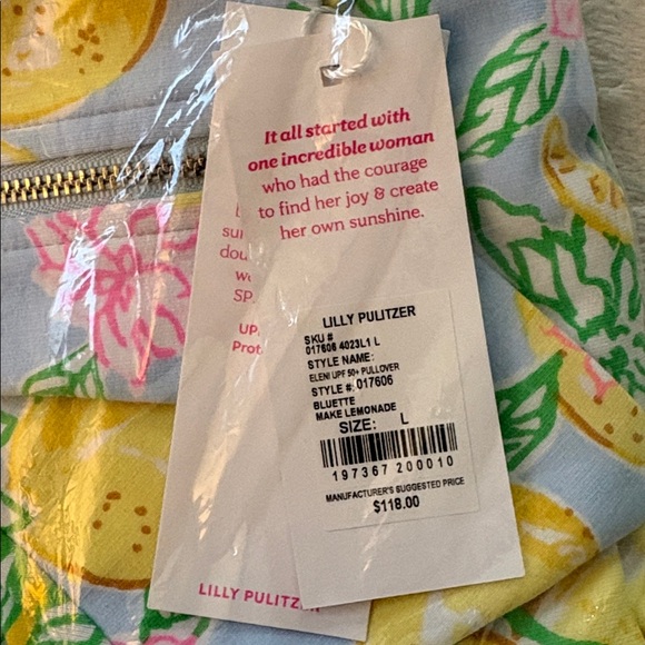 NWT Lilly Pulitzer Set in Bluette Make Lemonade size Large - Picture 10 of 11